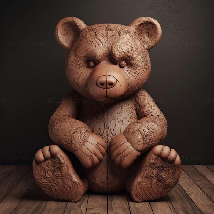Nature and animals (teddy bear 1, NATURE_2197) 3D models for cnc